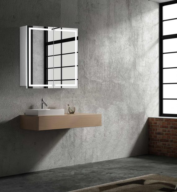 LED zrkadlo do kúpeľne, moderná zrkadlová skrinka Milano, 60 cm, moderná kúpeľňa, led zrkadlo, skrinka s podsvietením | www.zrkadloveskrinky.eu